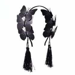 Steampunk-Haarband mit Schmetterlingsquasten für Damen